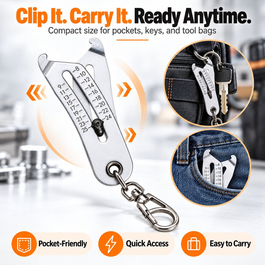 🔧 Portable Nut & Bolt Size Gauge